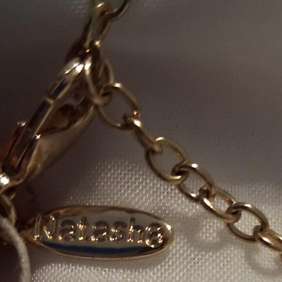 NWOTD Natasha Chains, Rhinestone and Feathers Goldtone Statement Necklace - Picture 2 of 5